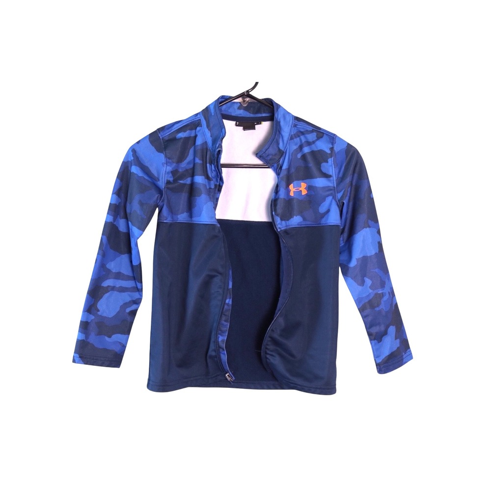 Under Armour Kids Sz 7 Full Zip Outdoor Jacket Blue Cold Gear Easy Care
